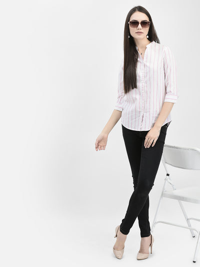 Vertical Striped Pink Shirt