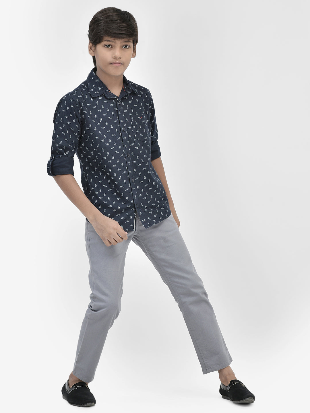 Navy Blue Printed Shirt