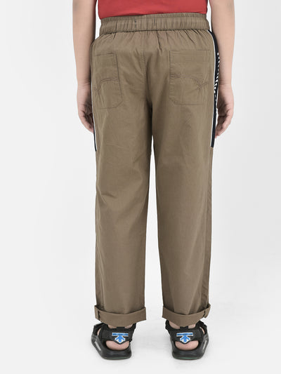 Brown Cotton Track Pants