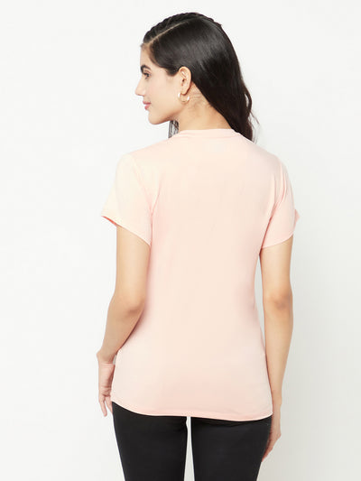  Peach Graphic Printed T-shirt