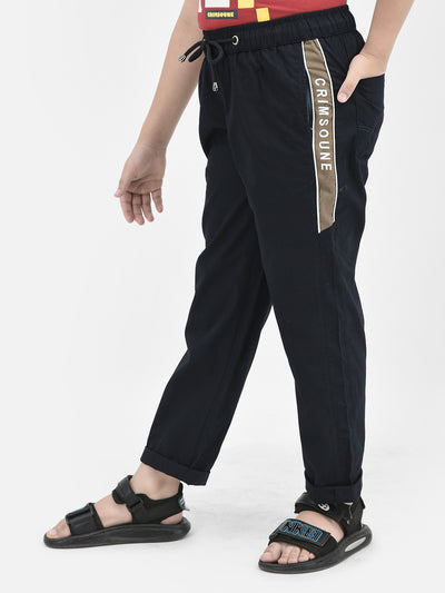 Navy Blue Cotton Track Pants