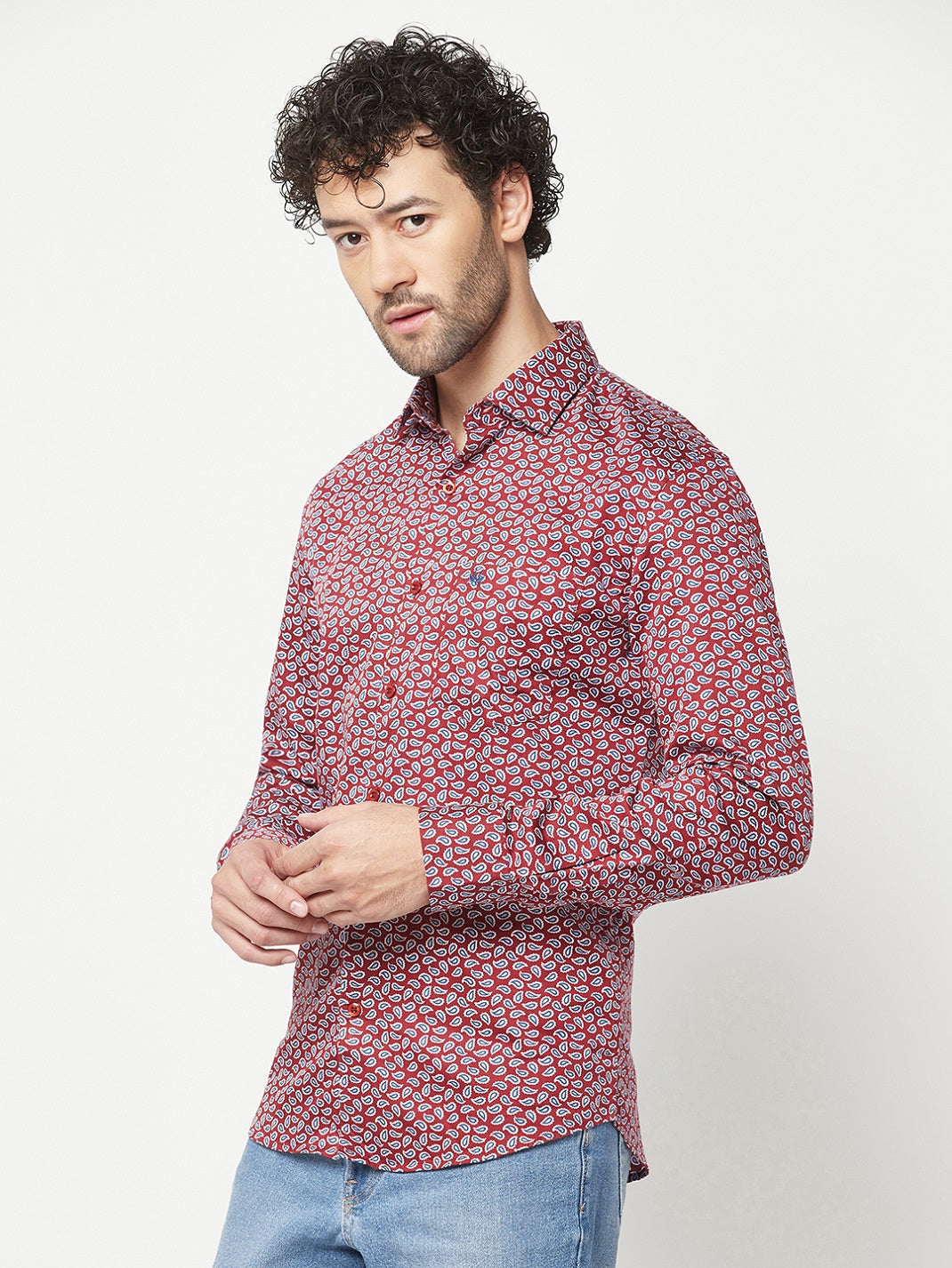 Maroon Printed Shirt