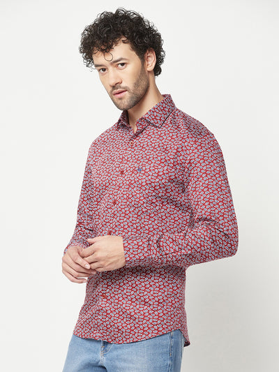 Maroon Printed Shirt