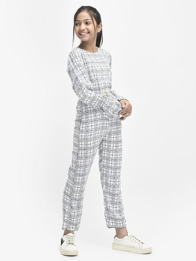  White Checked Jumpsuit