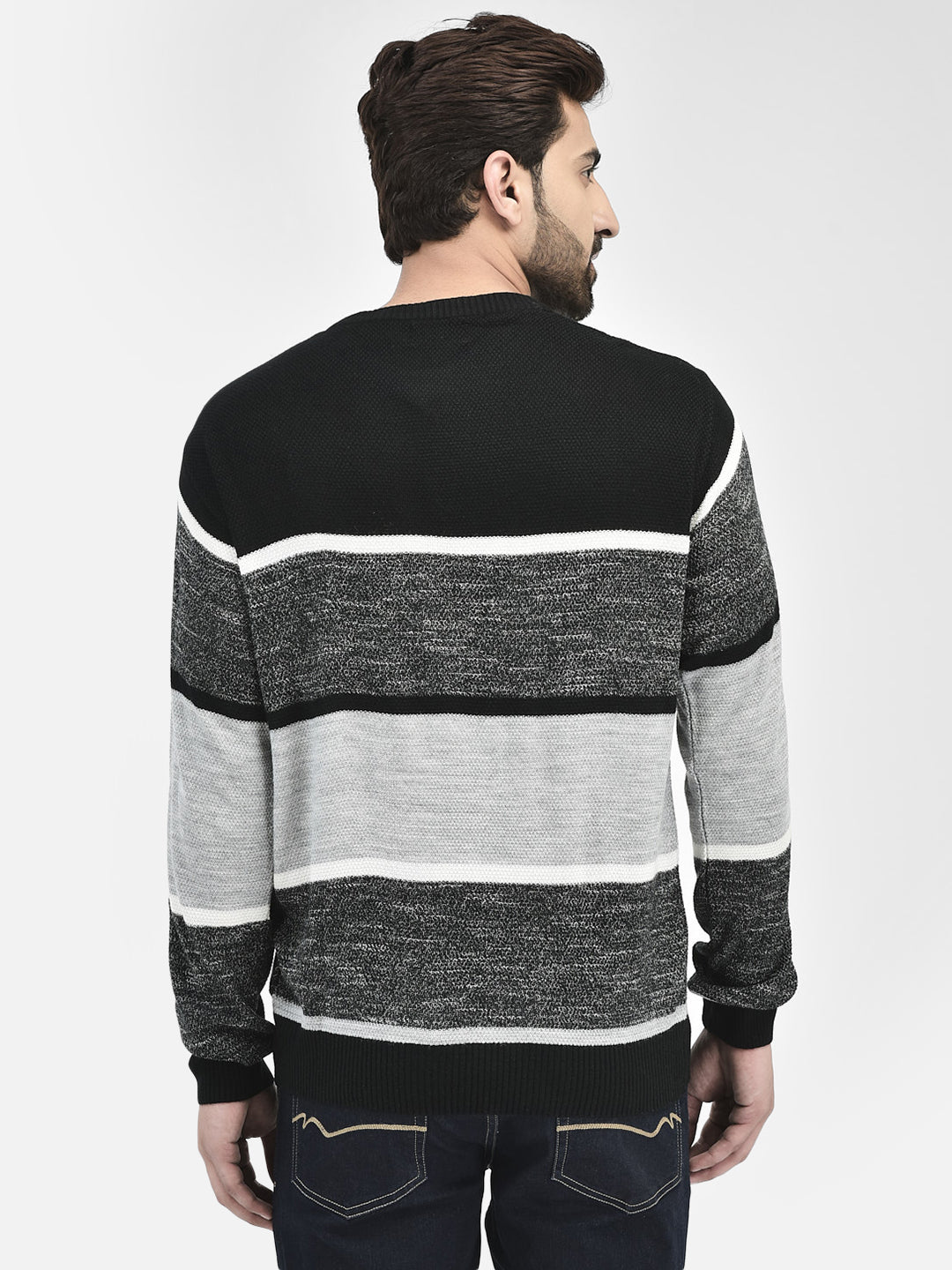 Black Colourblocked Sweaters.