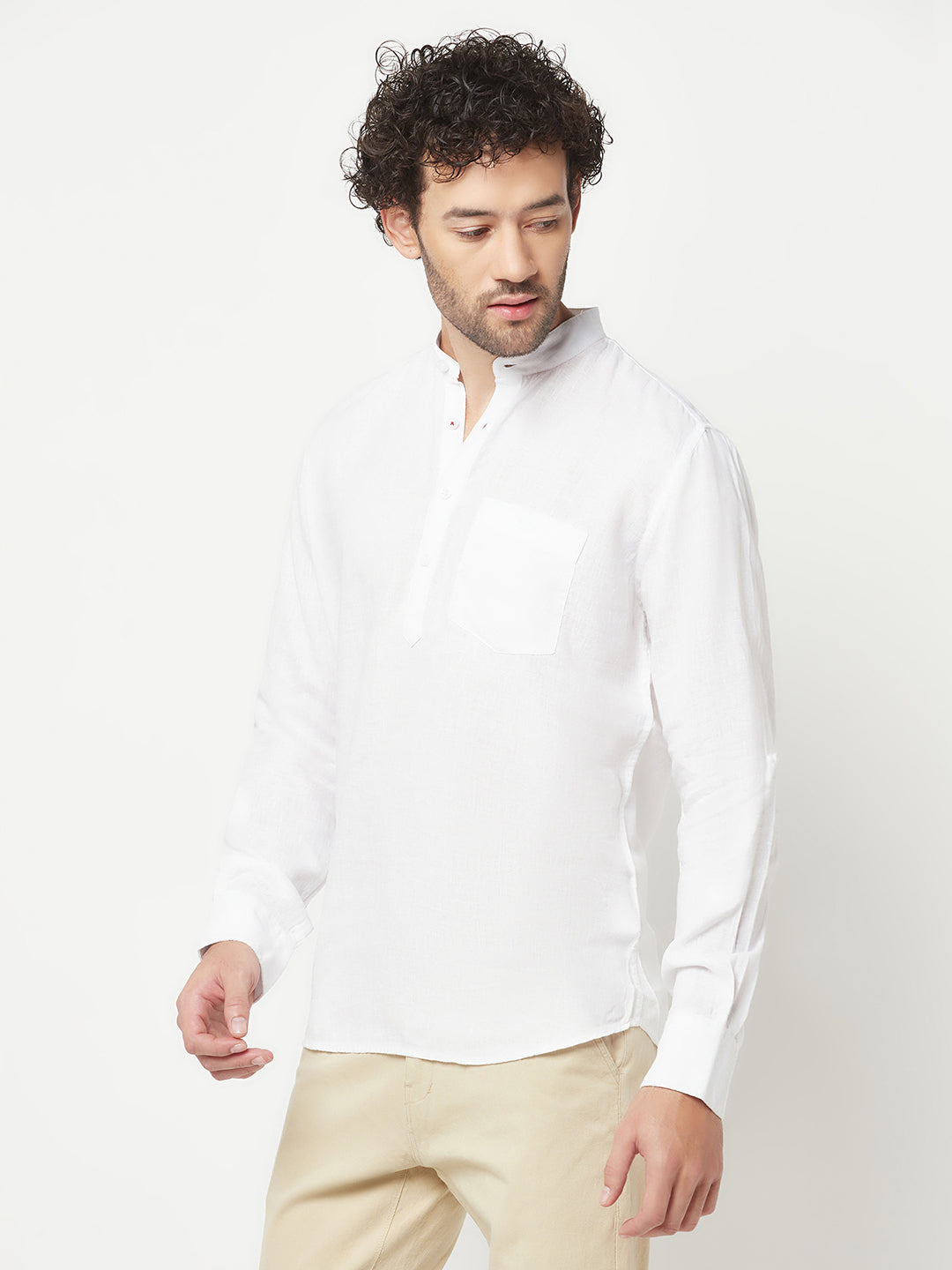 White Long sleeved Kurta 