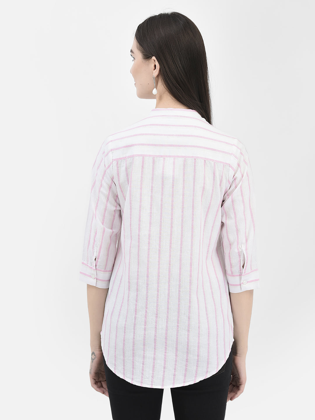 Vertical Striped Pink Shirt