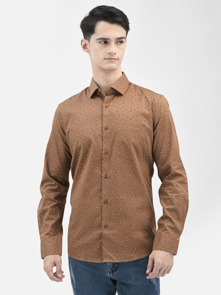 Brown Printed Shirt