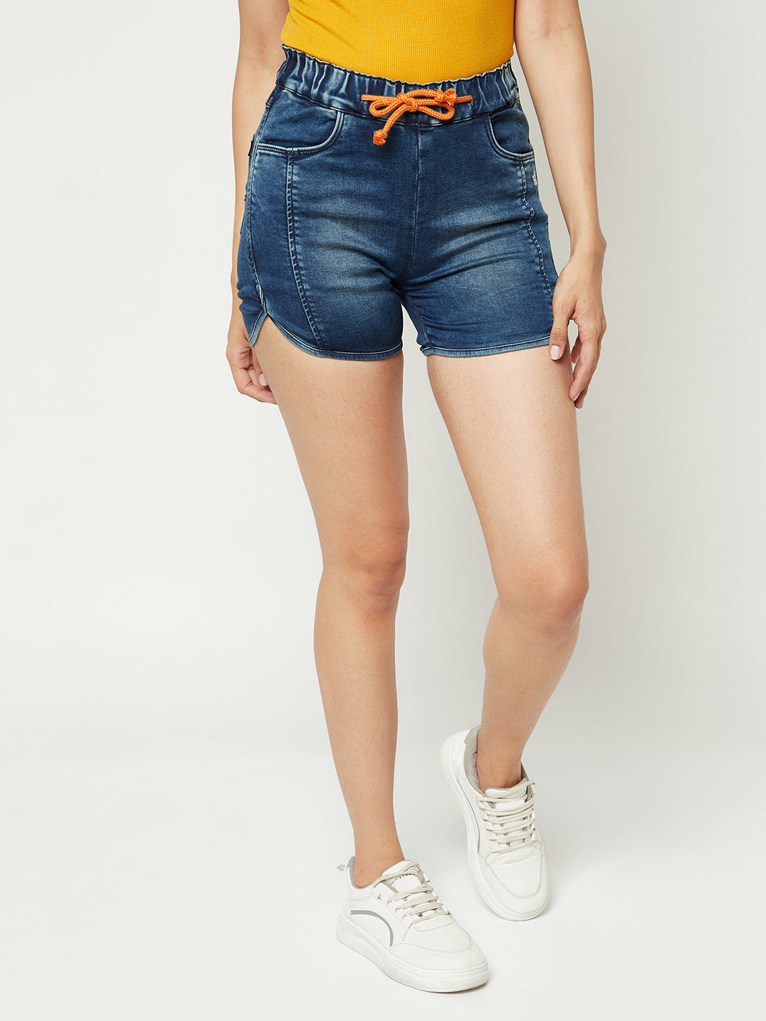  Navy Blue Denim Hot Pants