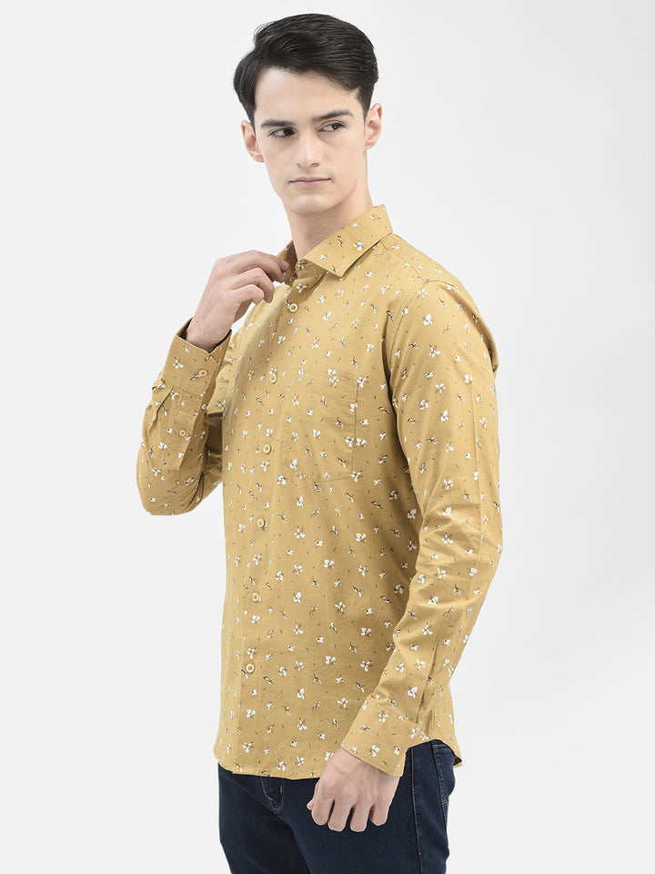 Beige Printed Shirt