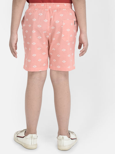 Peach Printed Lounge Shorts