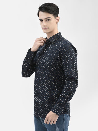 Navy Blue Printed Shirt