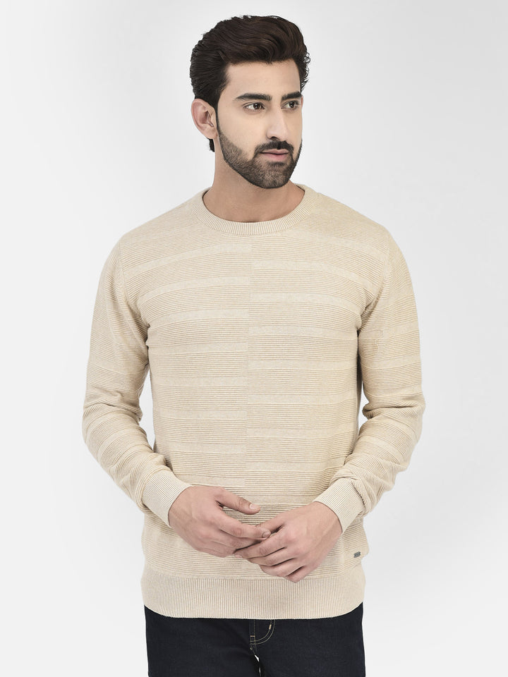 Beige Stripes Sweaters.