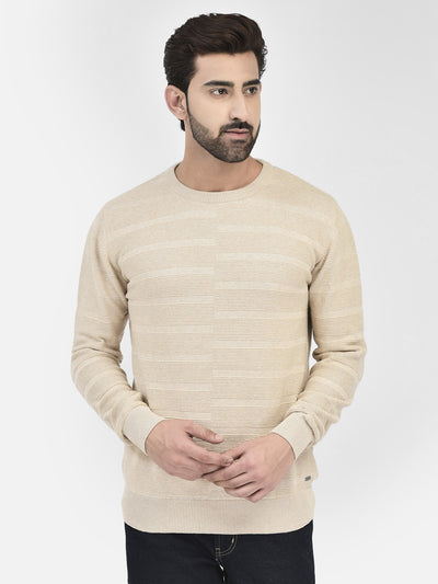 Beige Stripes Sweaters.