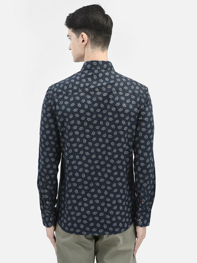 Navy Blue Printed Shirt