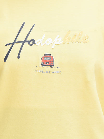  Yellow Typography Tshirt