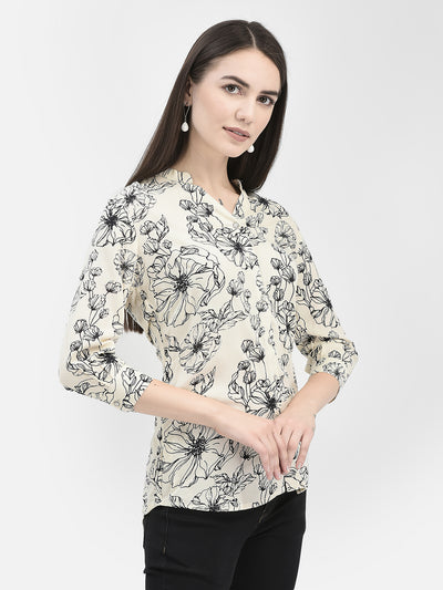 Floral Beige Shirt