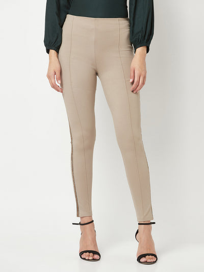 Beige Slim Trousers