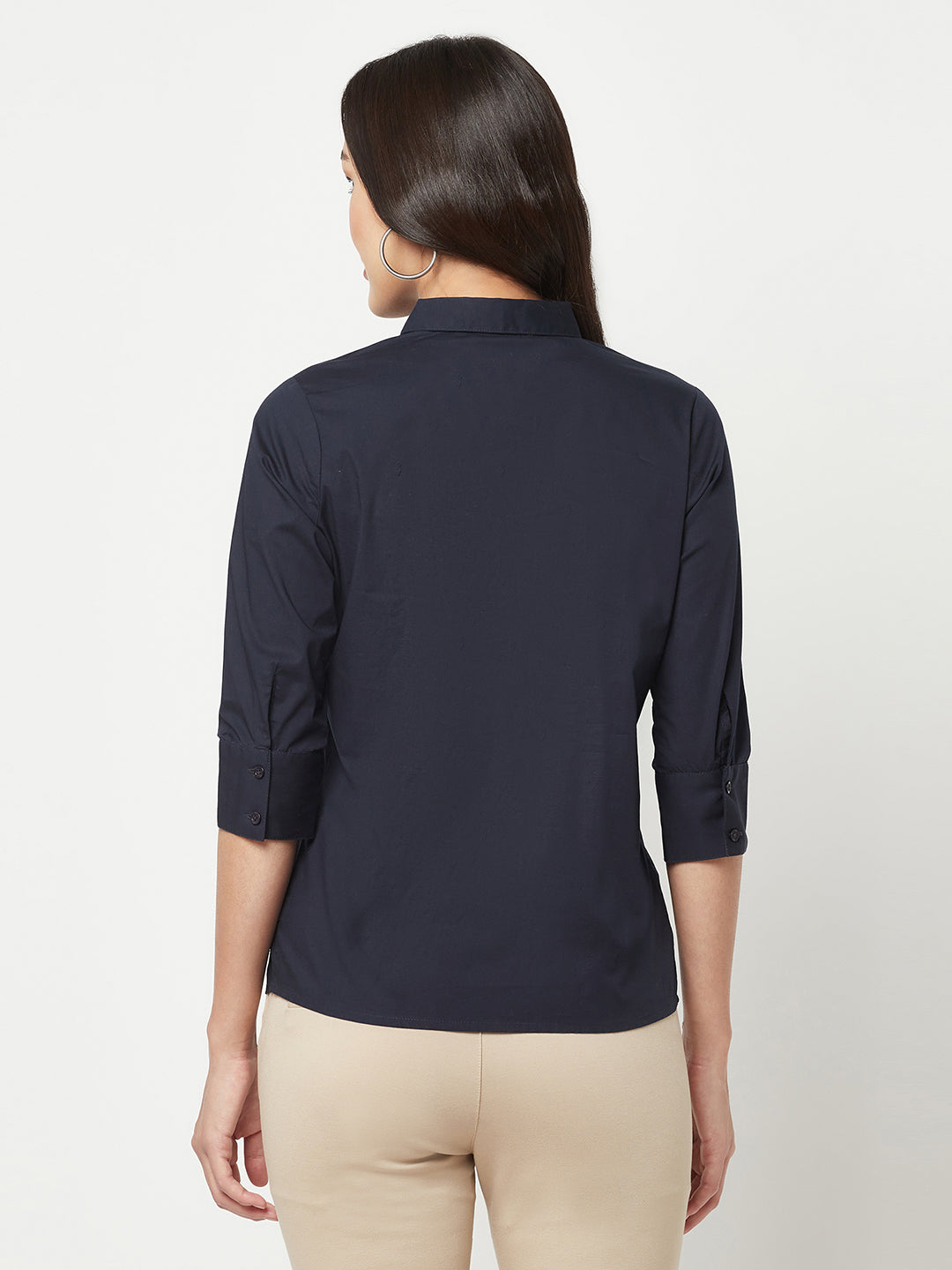 Navy Blue Typography Shirt