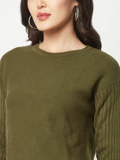 Olive Round Neck Sweater