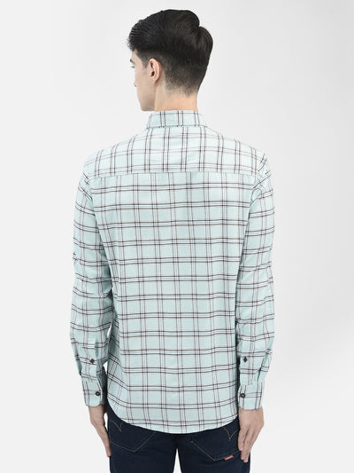 Mint-Green Checked Shirt