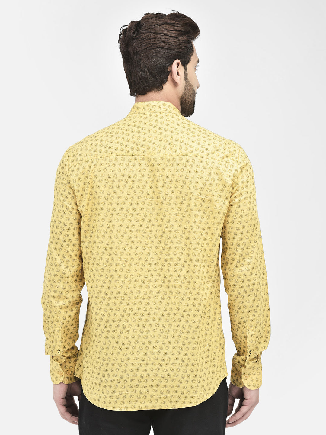 Yellow Printed Kurta.