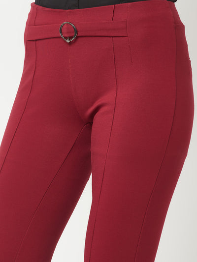 Maroon Slim Trousers